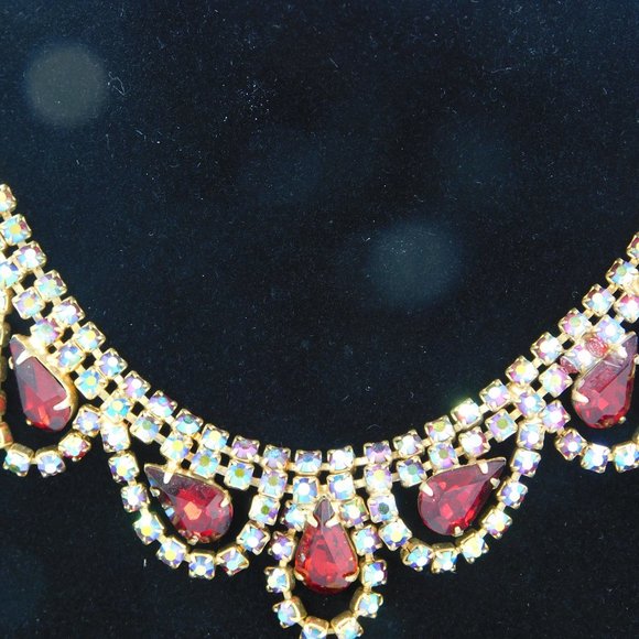 Vintage Rhinestone Necklace & Earrings one - Picture 3 of 5